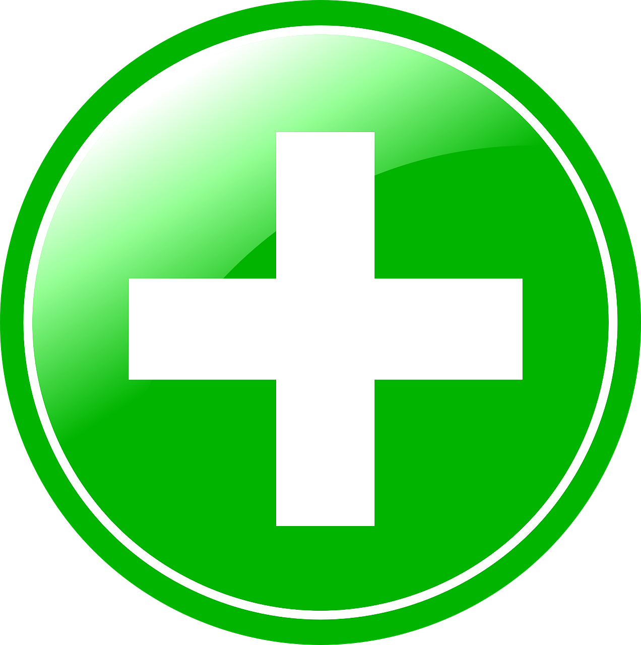 Green Plus Sign Button PNG