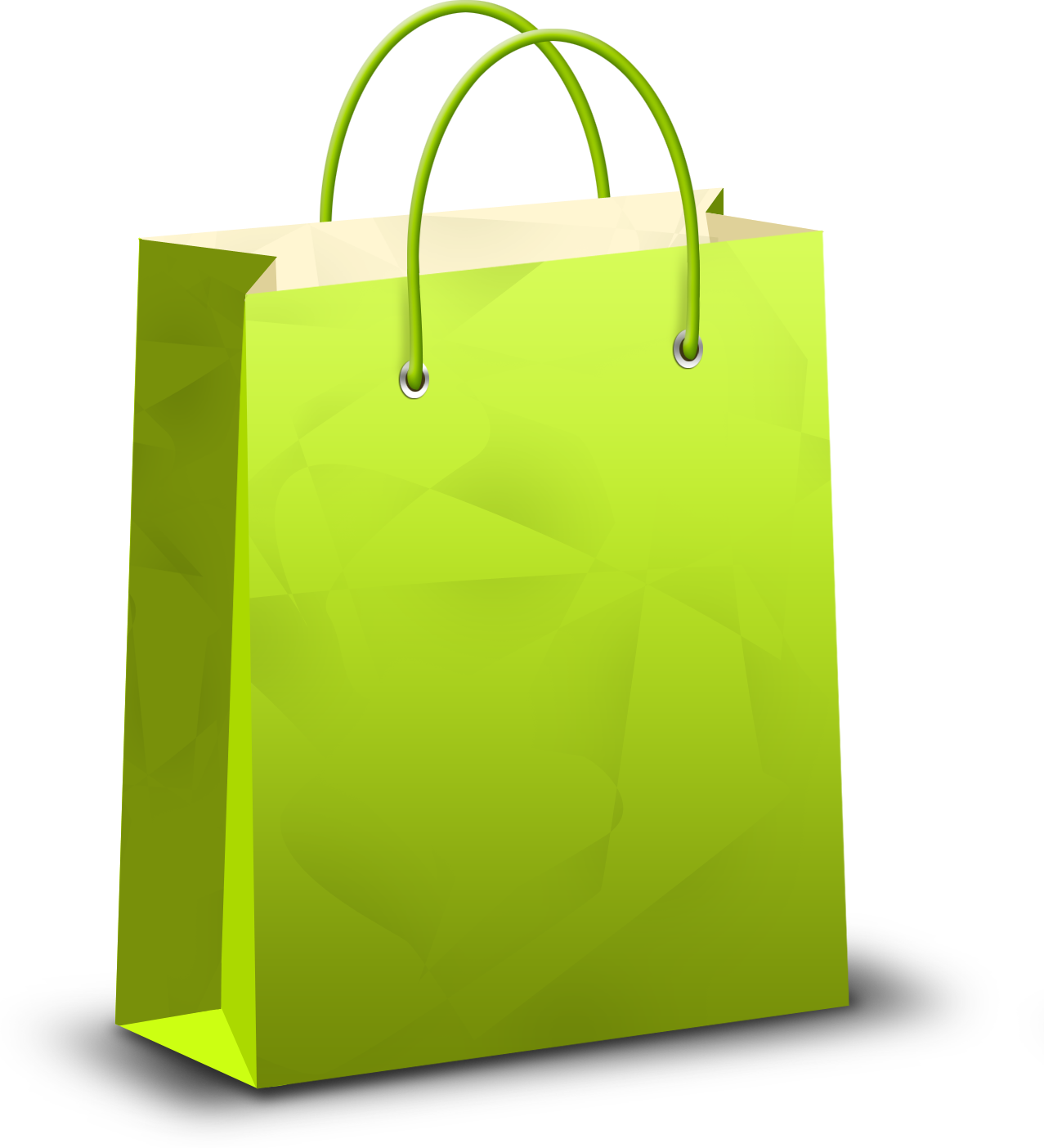 Green Poly Shopping Bag3 D PNG