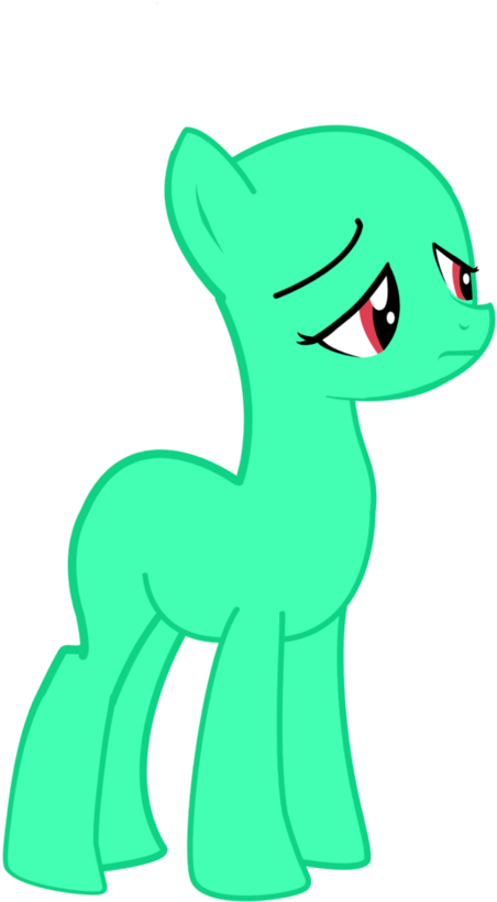 Green Pony Base Sad Expression PNG