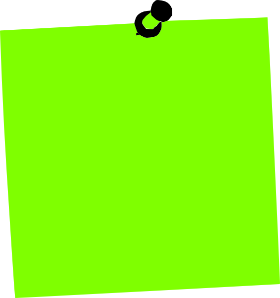 Green Post It Note Pinned PNG