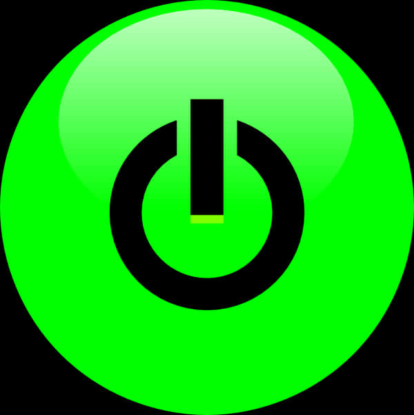 Green Power Button Icon PNG