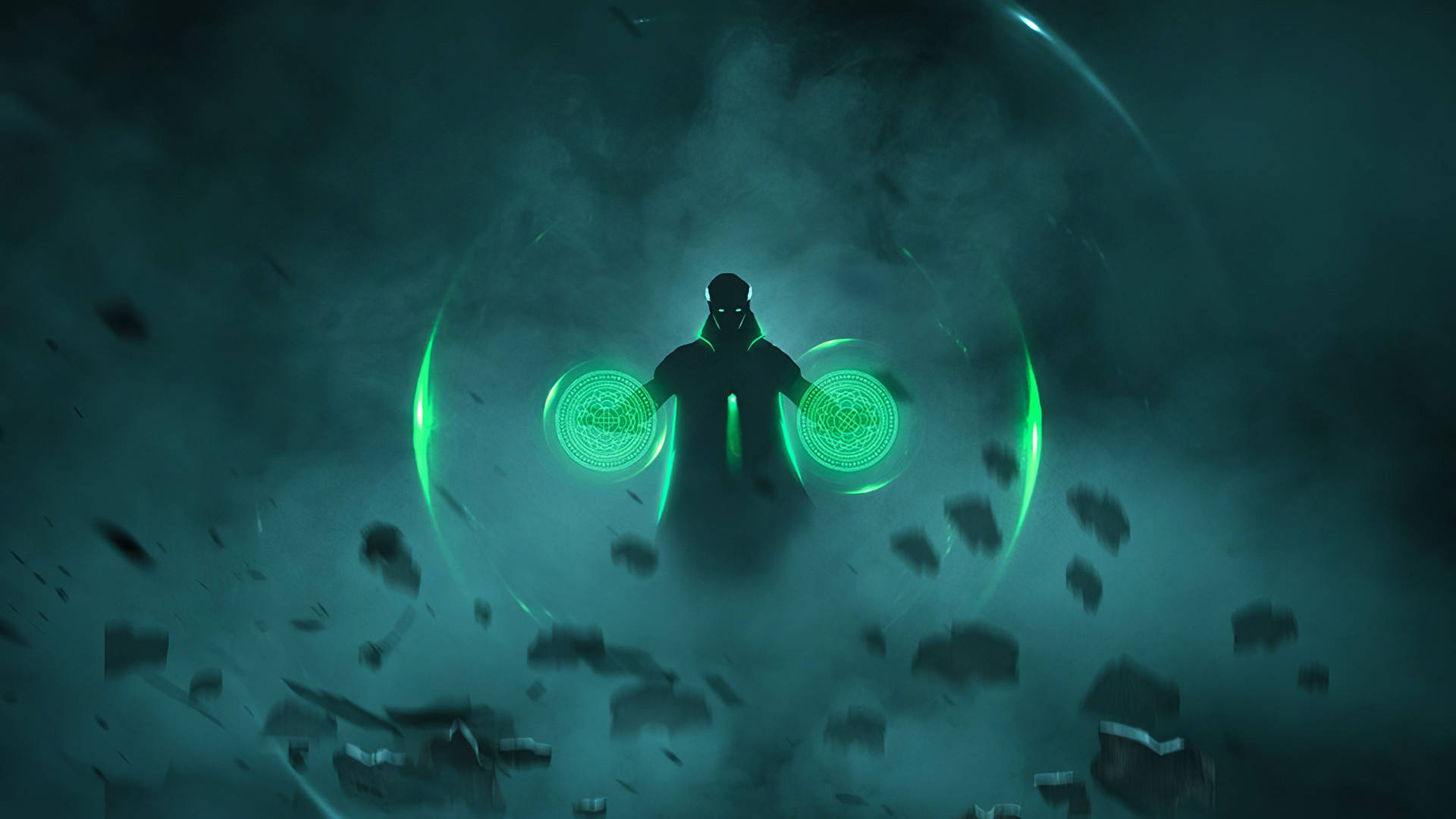 Green Power Doctor Strange Minimalist Background