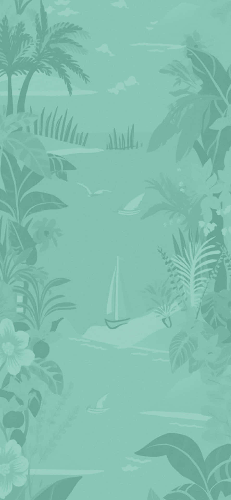Green Preppy Tropical Background Wallpaper