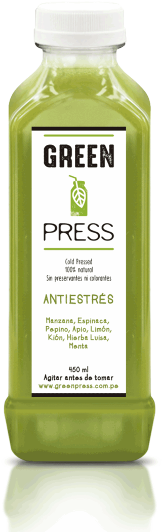 Green Press Cold Pressed Juice Bottle PNG