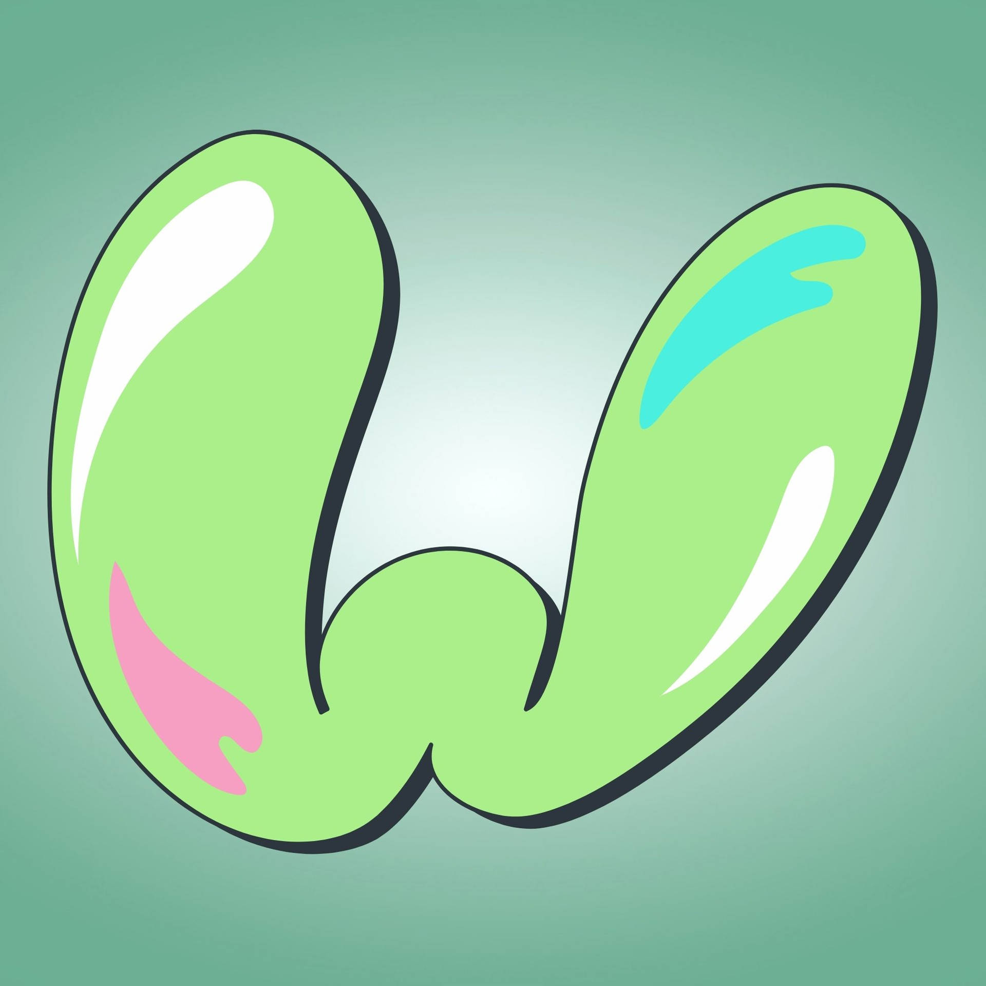 Green Puffy Letter W