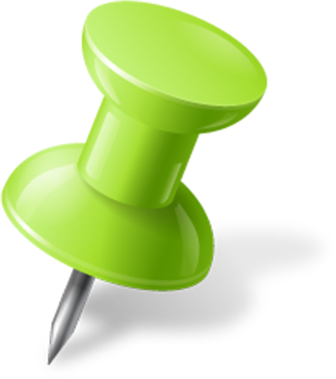 Green Push Pin Graphic PNG