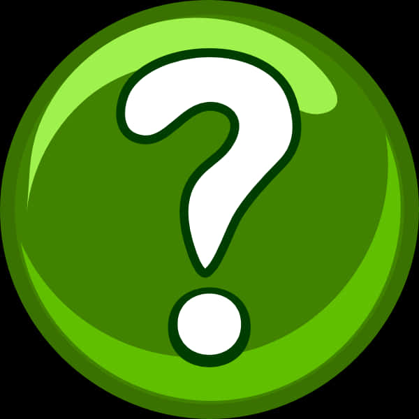 Green Question Mark Button PNG
