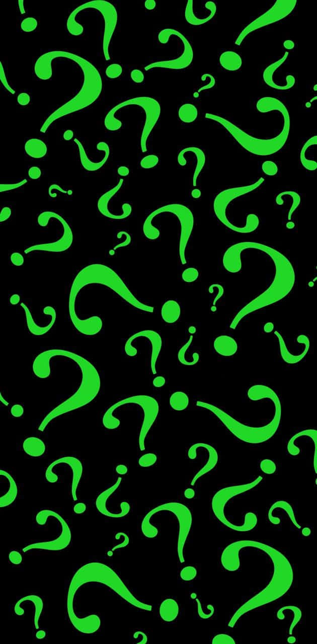 Green Question Marks Pattern Wallpaper