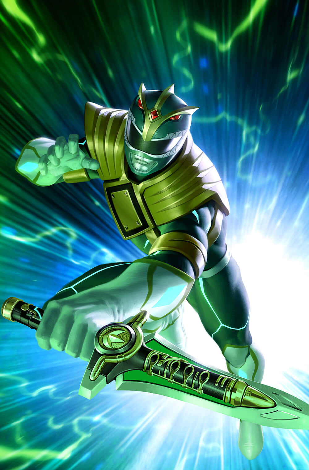 Green Ranger Power Pose Energy Background.jpg Wallpaper