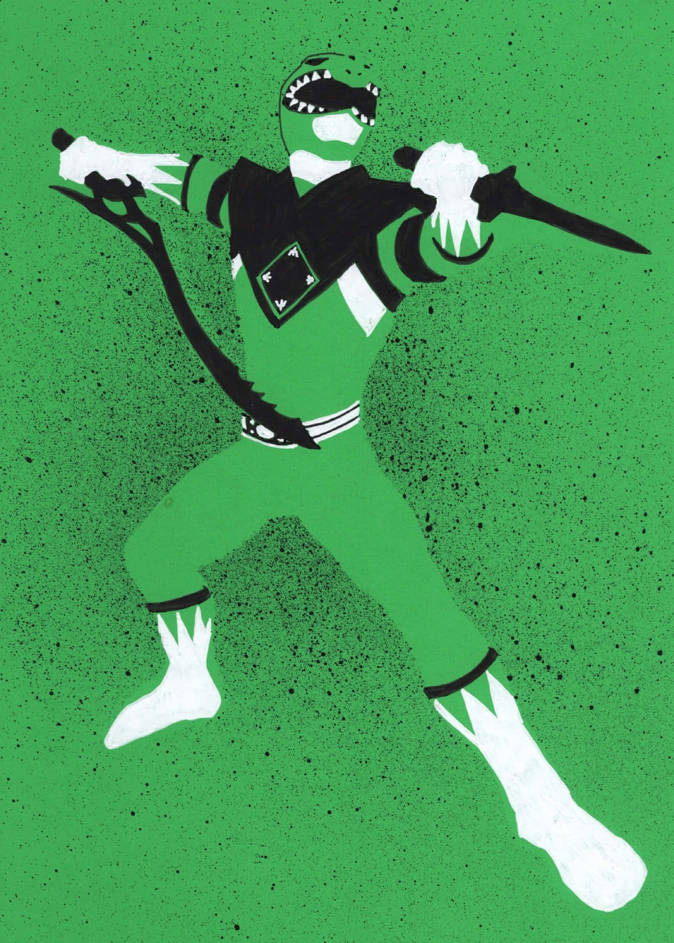 Green Ranger Stylized Artwork Wallpaper