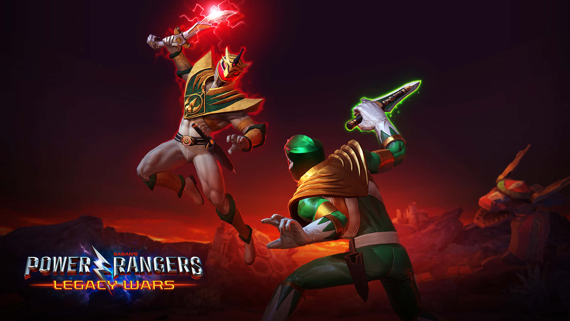 Green Ranger Vs Golden Warrior Power Rangers Legacy Wars Wallpaper