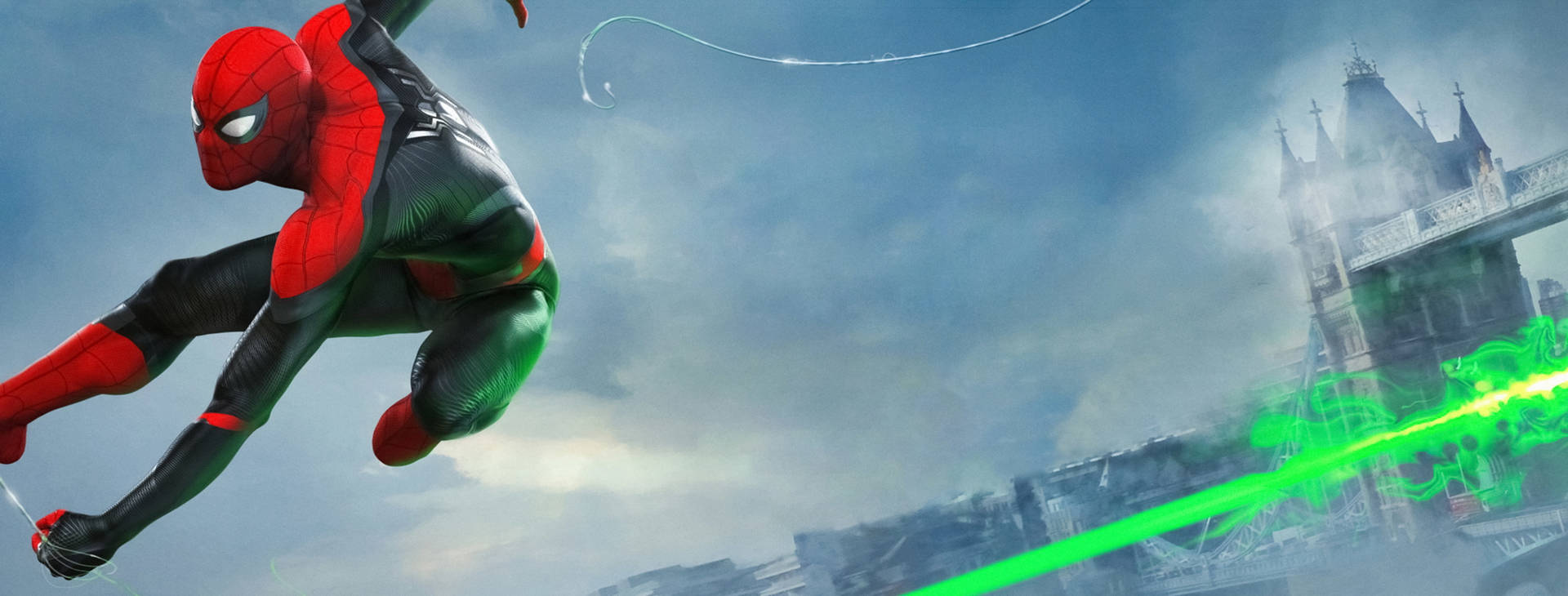 Green Rays Spider Man Far From Home 2019 Wallpaper