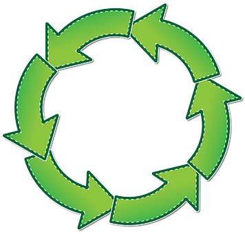 Green Recycle Arrows Circle PNG