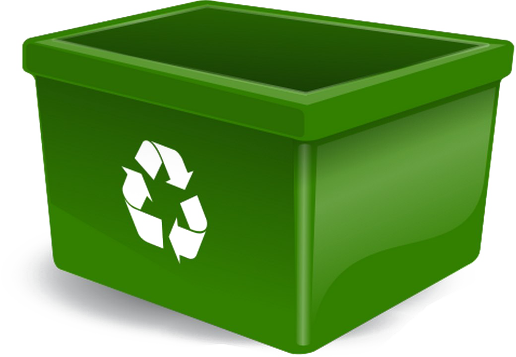 Green Recycle Bin Icon PNG