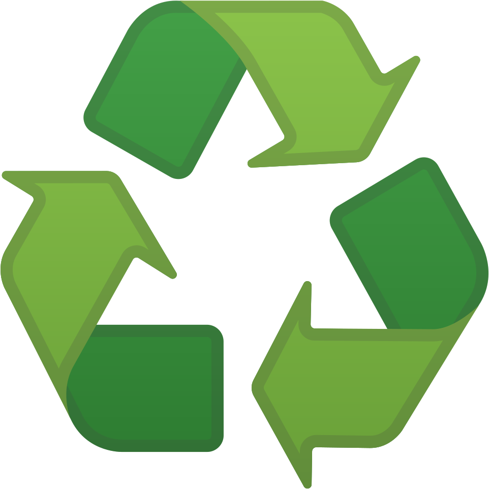 Green Recycle Symbolon Blue Background.png PNG