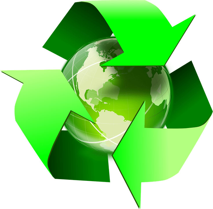 Green Recycle Symbolwith Globe PNG