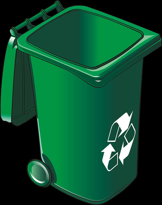 Green Recycling Bin Clipart PNG