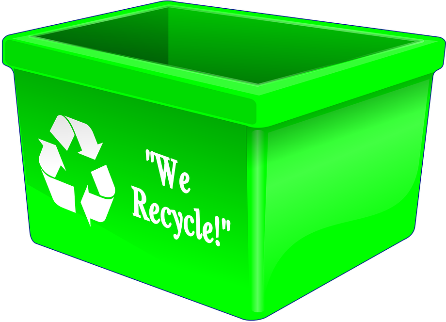 Green Recycling Bin Graphic PNG