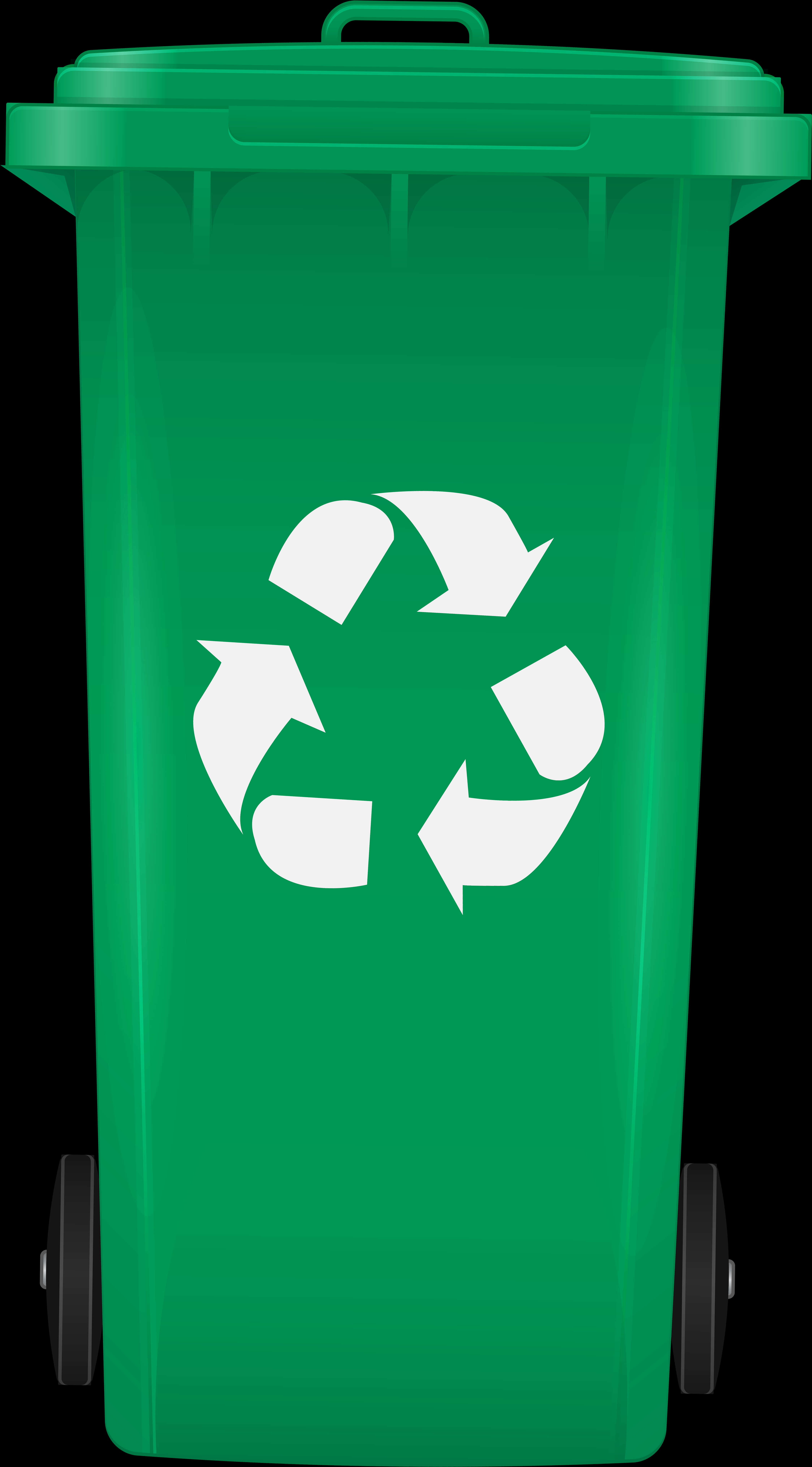 Green Recycling Bin Icon PNG