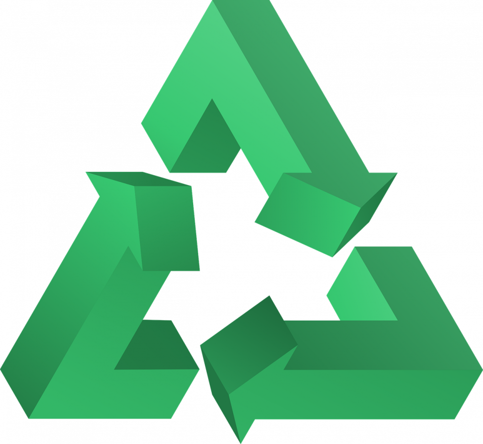 Green Recycling Symbol3 D PNG