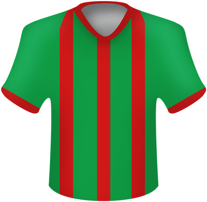 Green Red Striped Soccer Jersey PNG