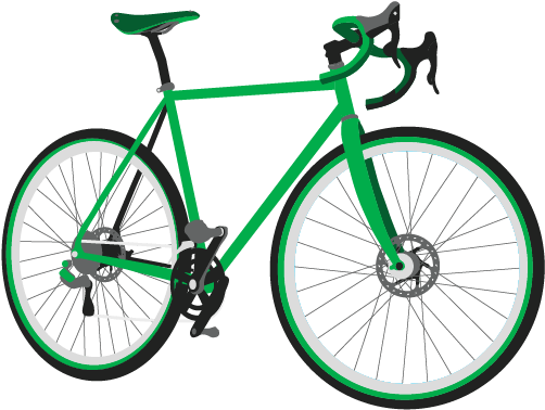 Green Road Bike Illustration PNG