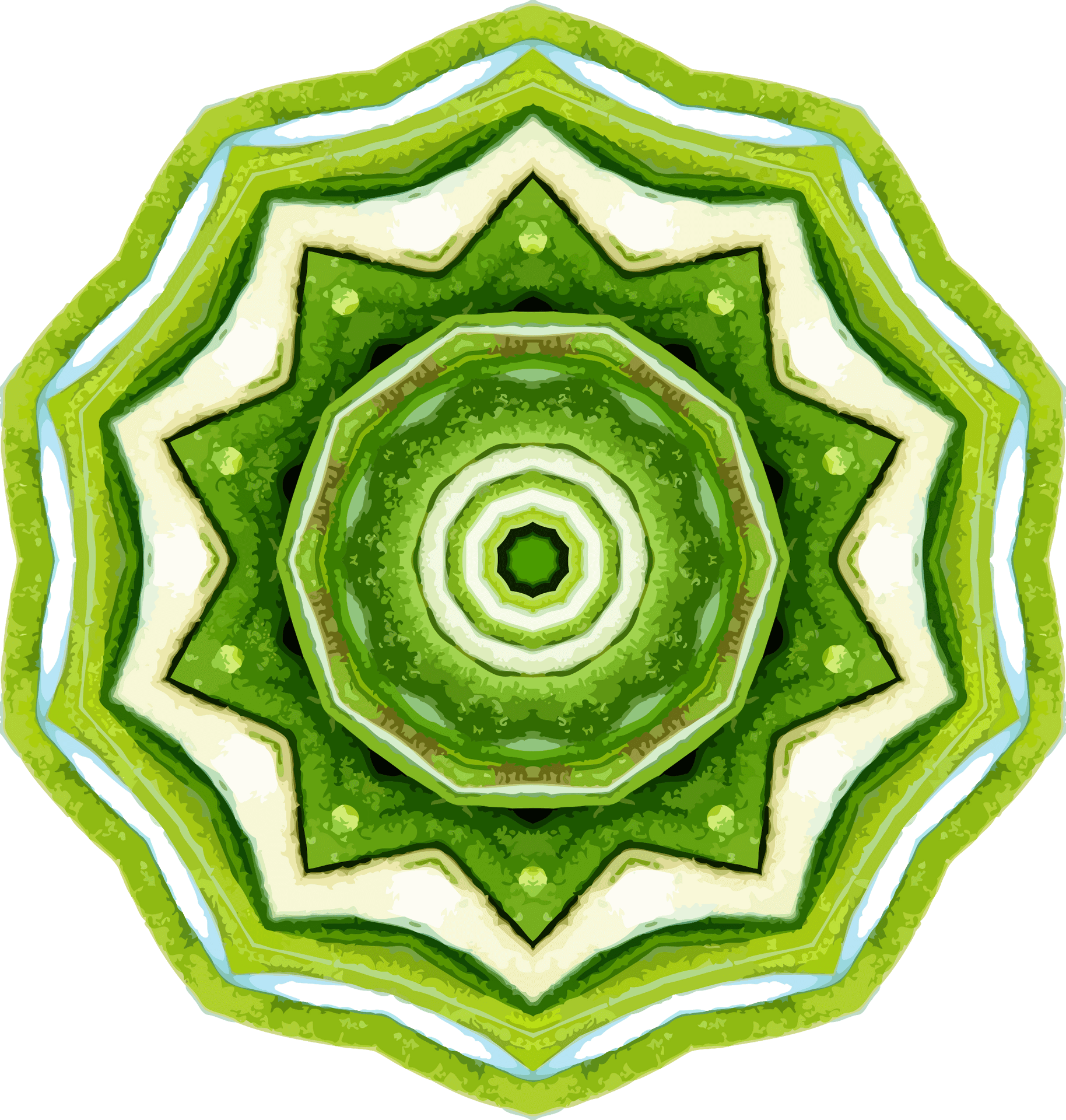Green Rosemary Mandala Art.png PNG