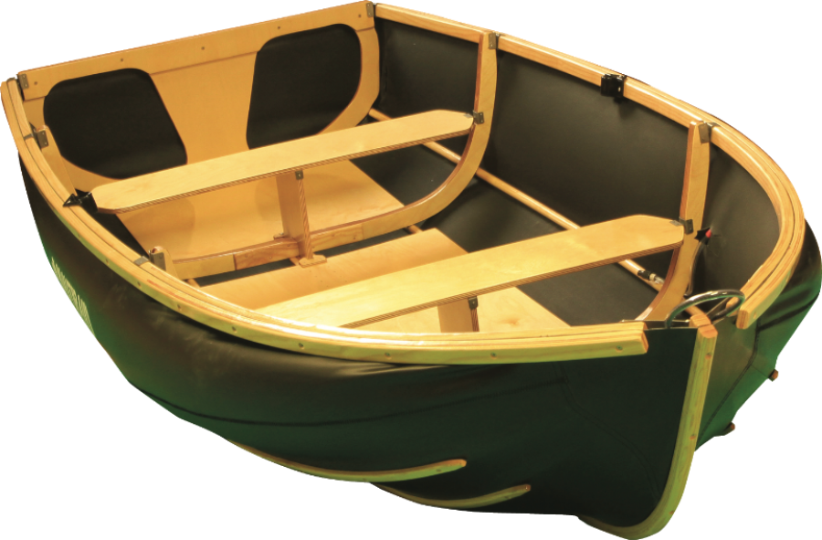 Green Rowboat Wooden Seats PNG