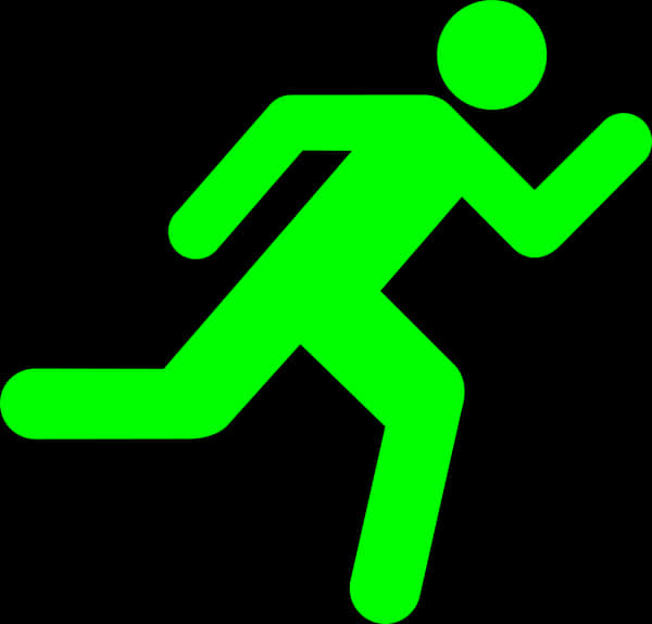 Green Running Stickman Icon PNG