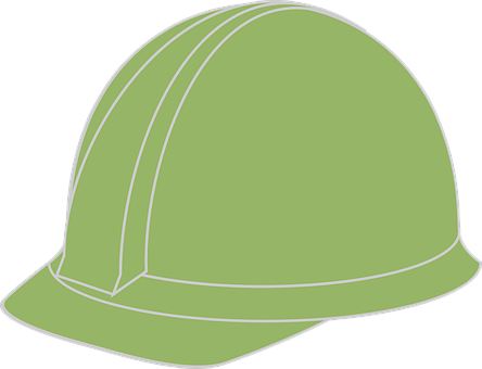 Green Safety Helmet Vector PNG