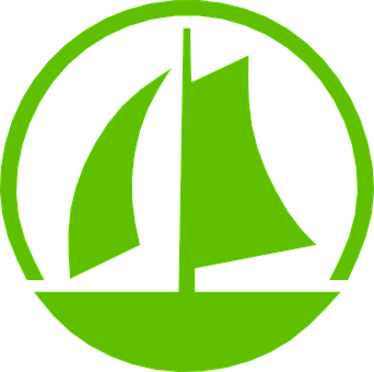 Green Sailboat Logo PNG