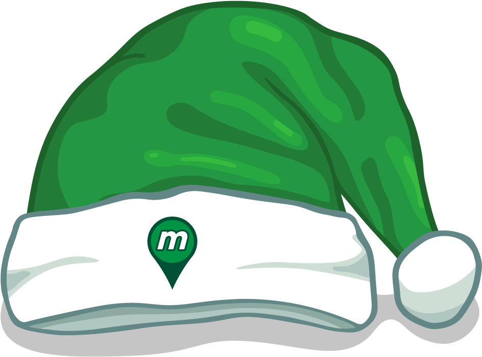 Green Santa Hat Cartoon Style PNG