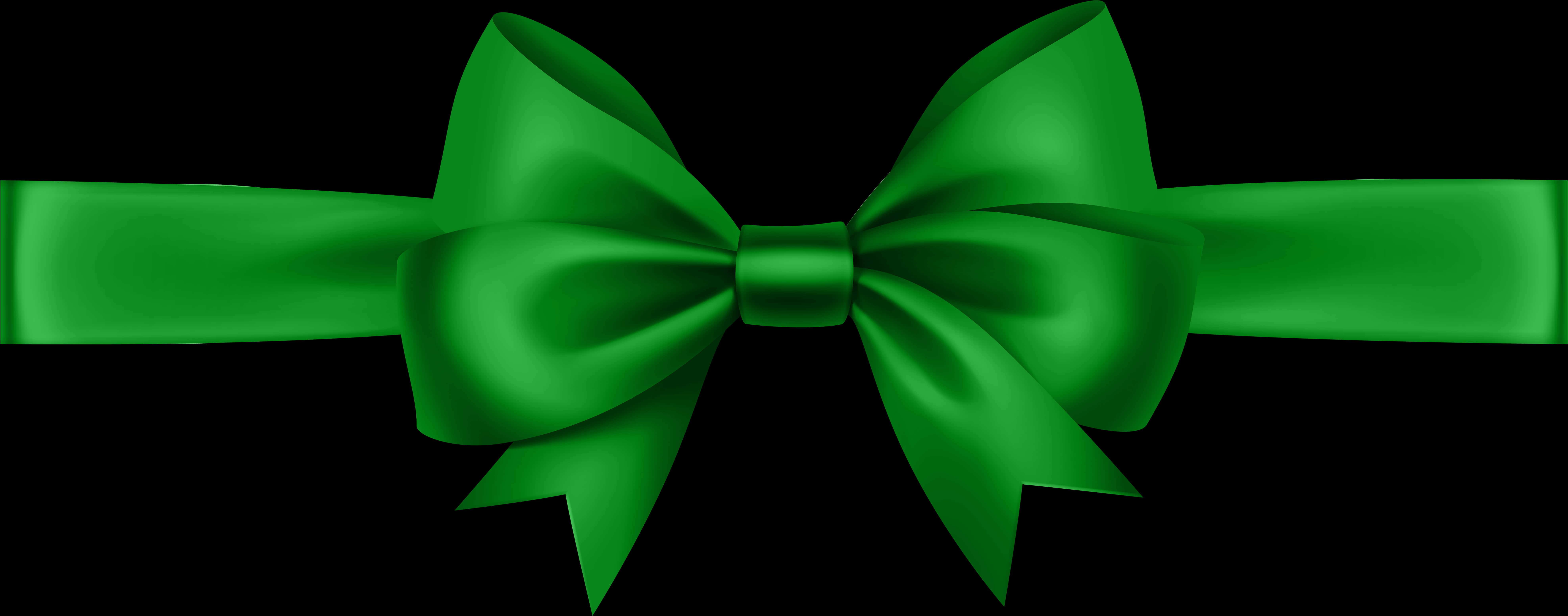 Green Satin Gift Bow PNG