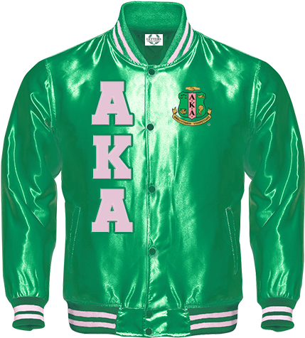 Green Satin Varsity Jacket A K A PNG