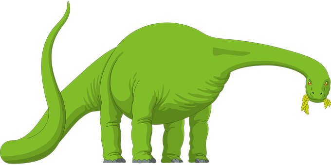 Green Sauropod Cartoon Dinosaur PNG