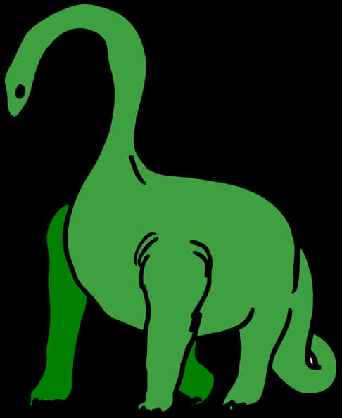 Green Sauropod Silhouette PNG