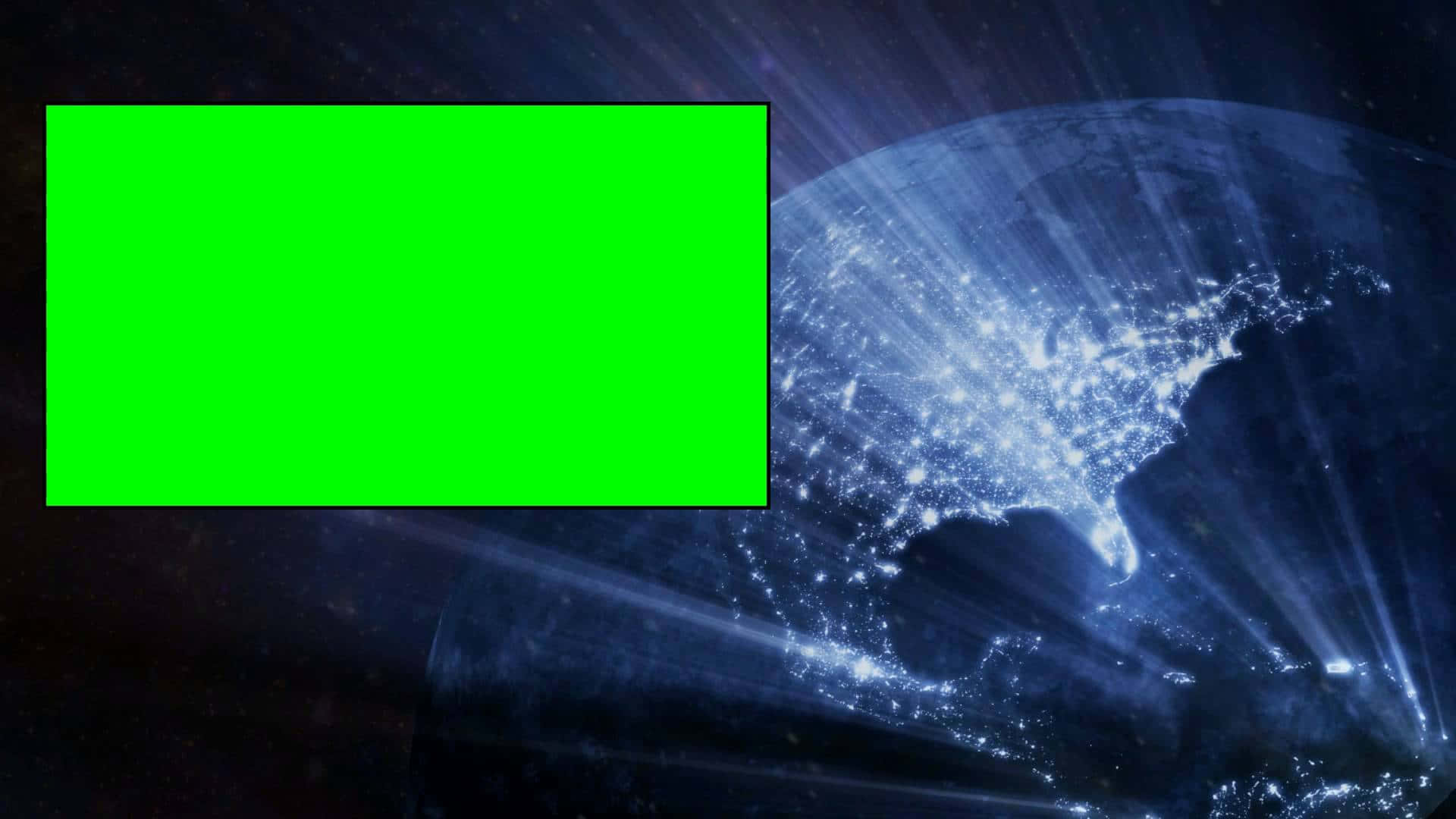 green screen with a globe in the background