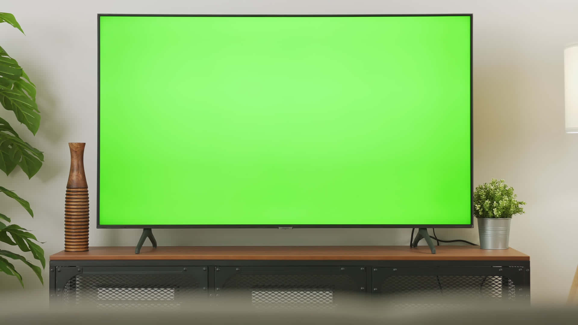 a green screen on a television
