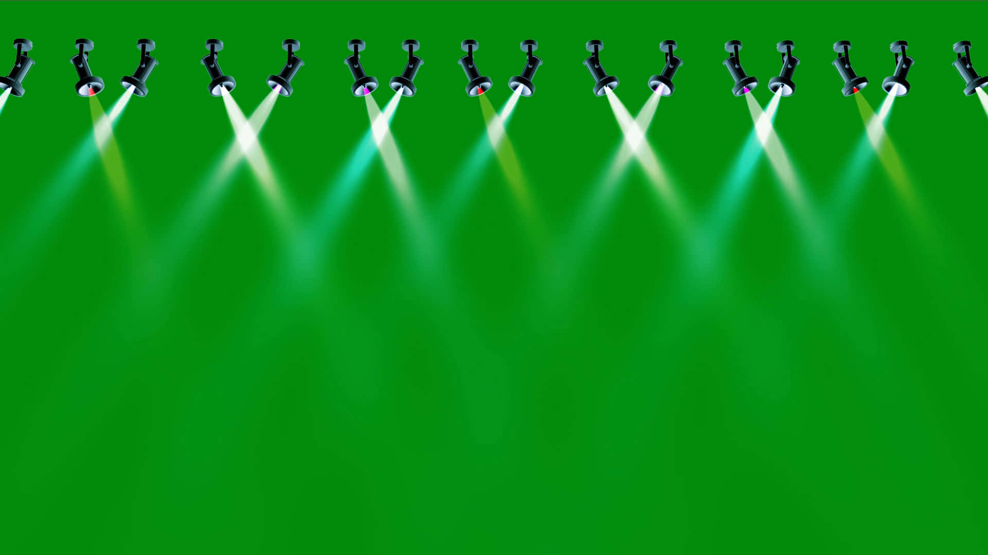 A Green Background With Spotlights On It