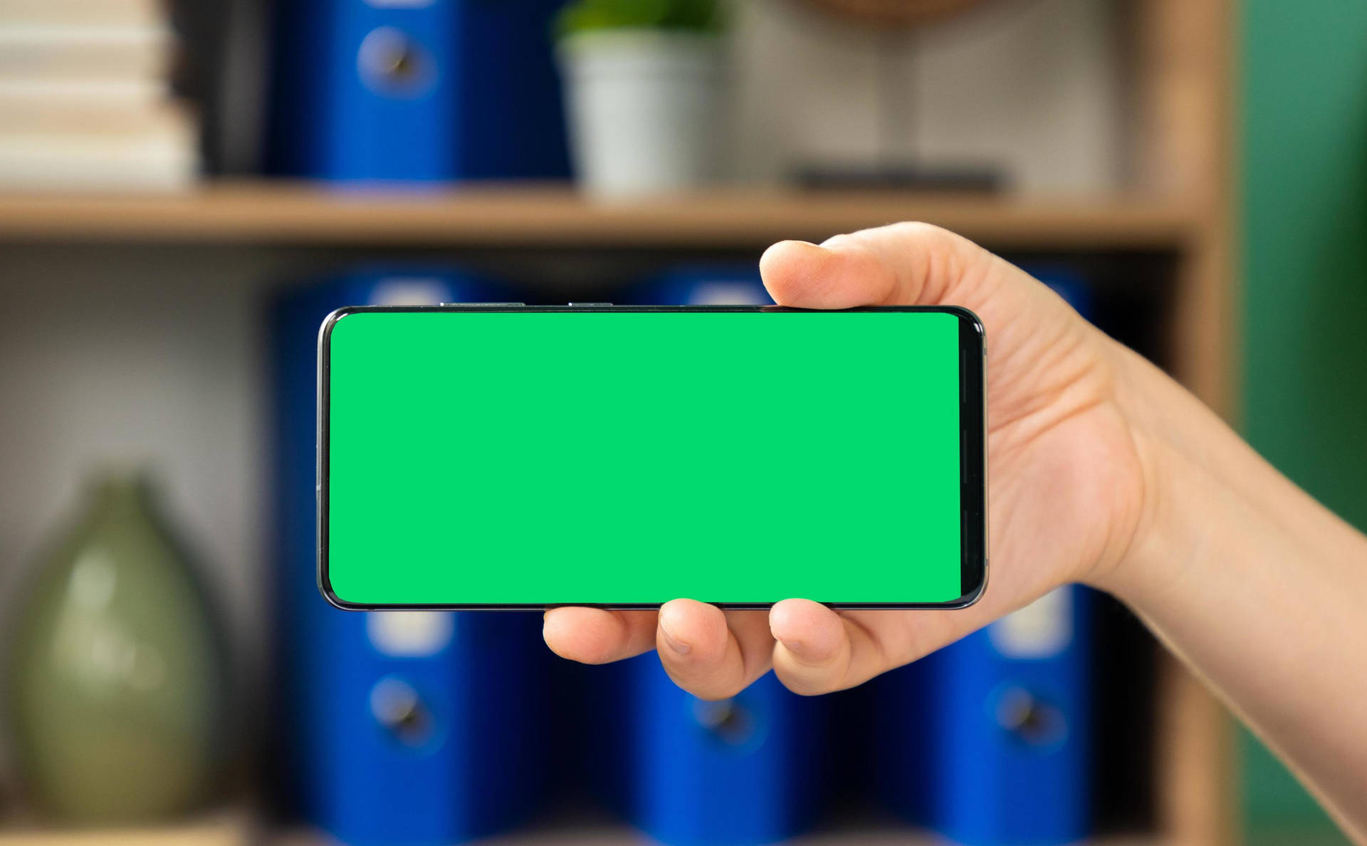Grøn skærm telefon vandrette striber baggrund Wallpaper