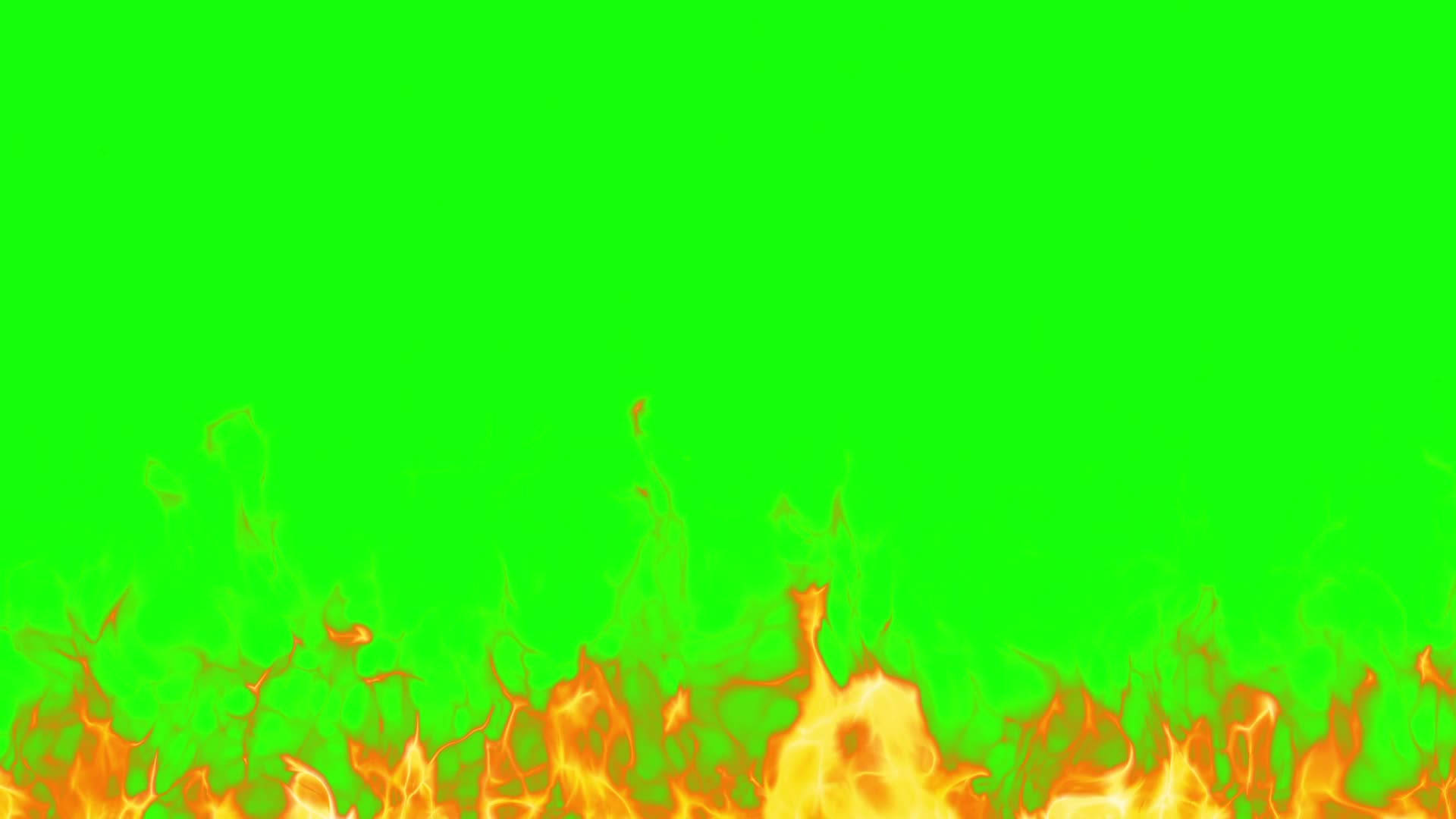 Grünerbildschirm Mit Flammen Wallpaper