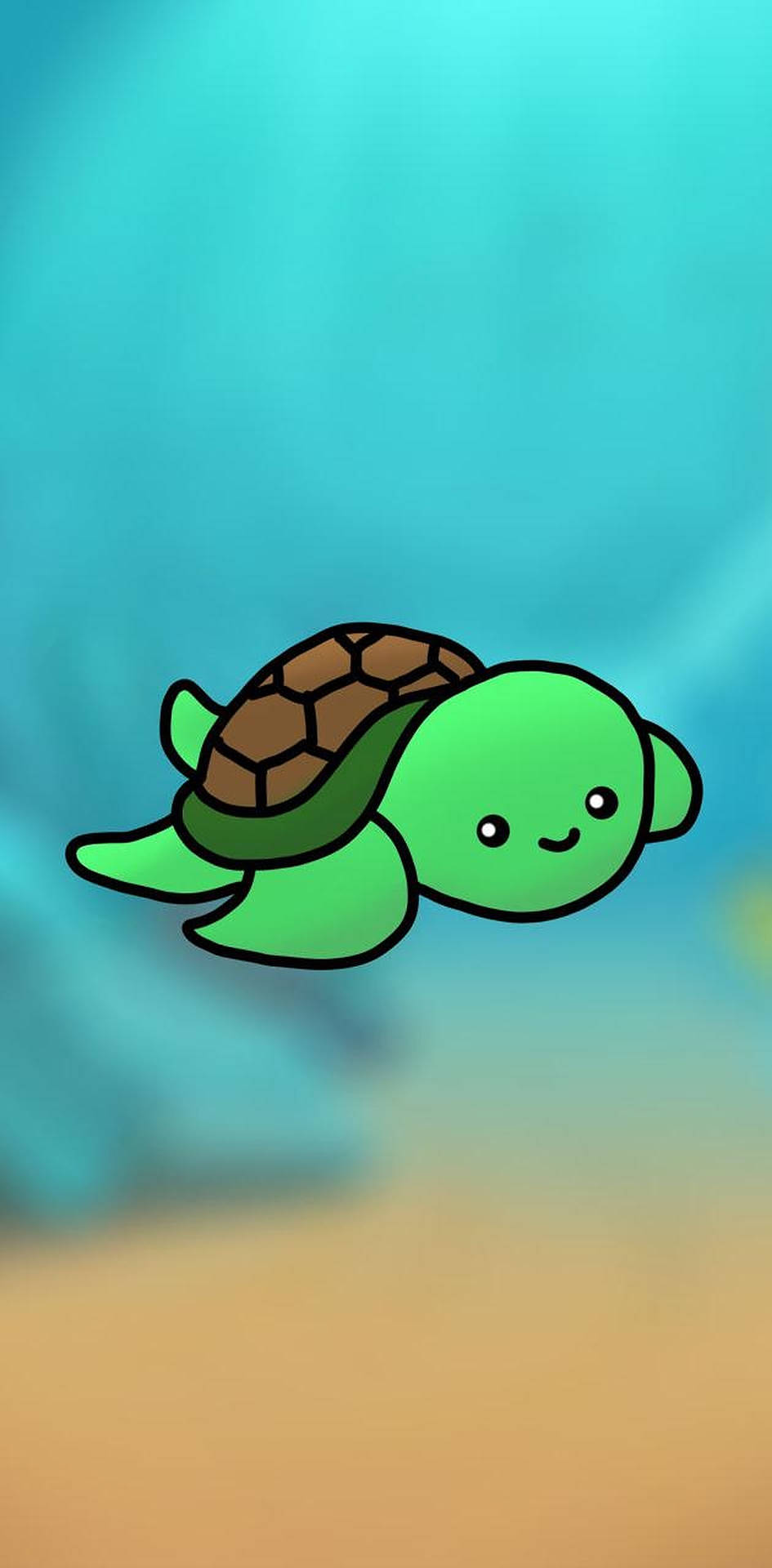 Grøn havskildpadde digital tegning Wallpaper