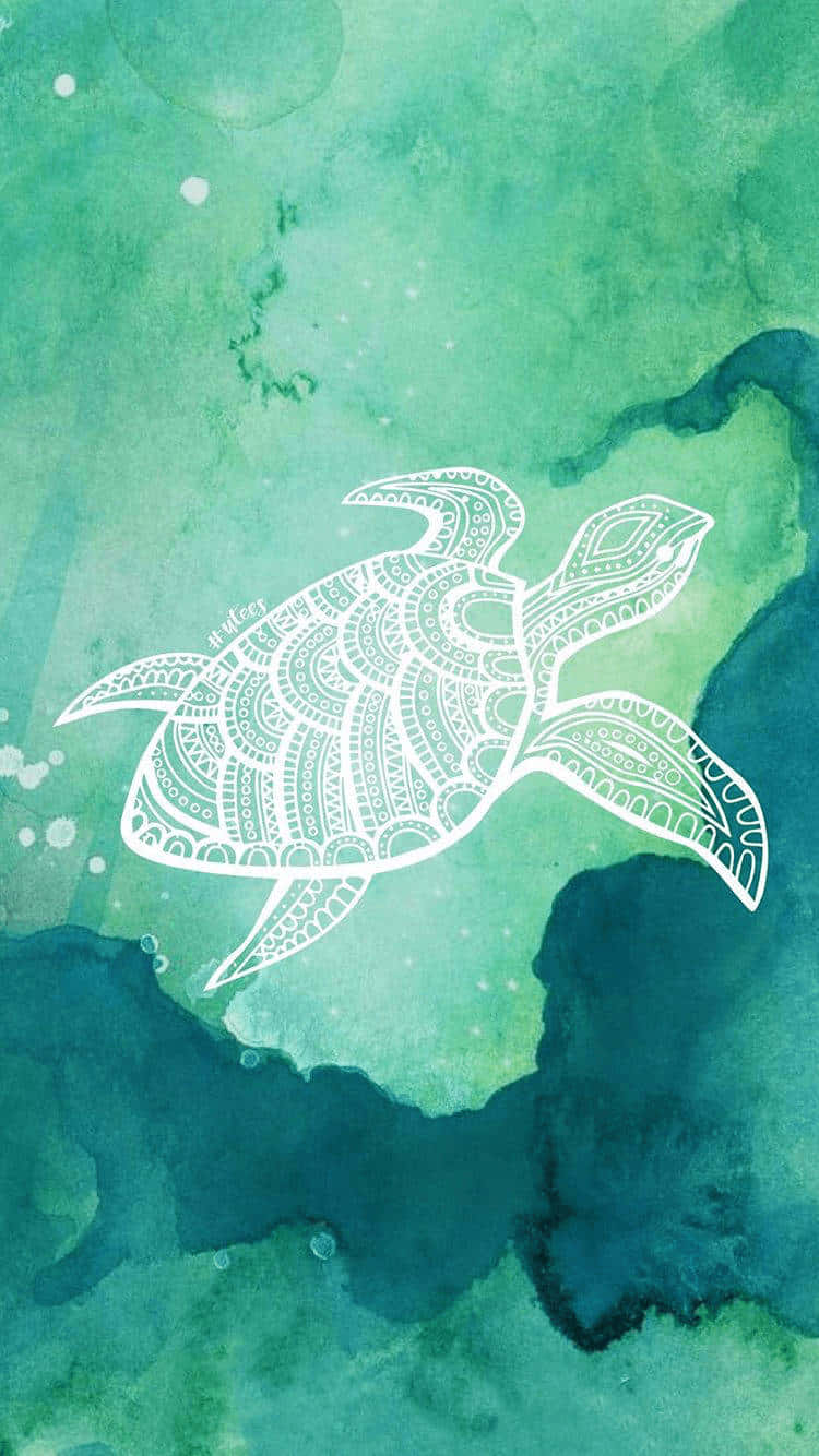 Green Sea Turtle Watercolor Artwork Wallpaper