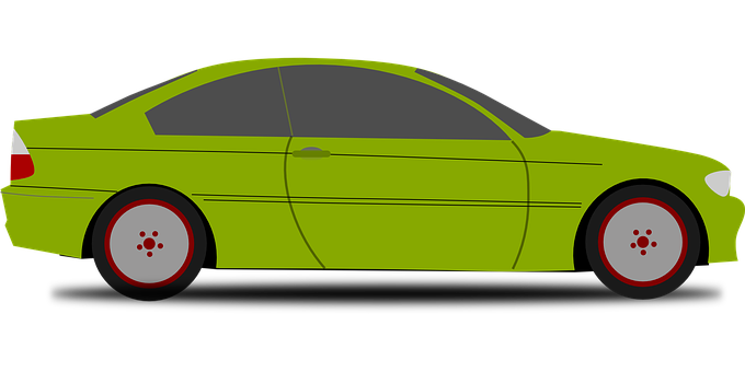 Green Sedan Side Profile PNG
