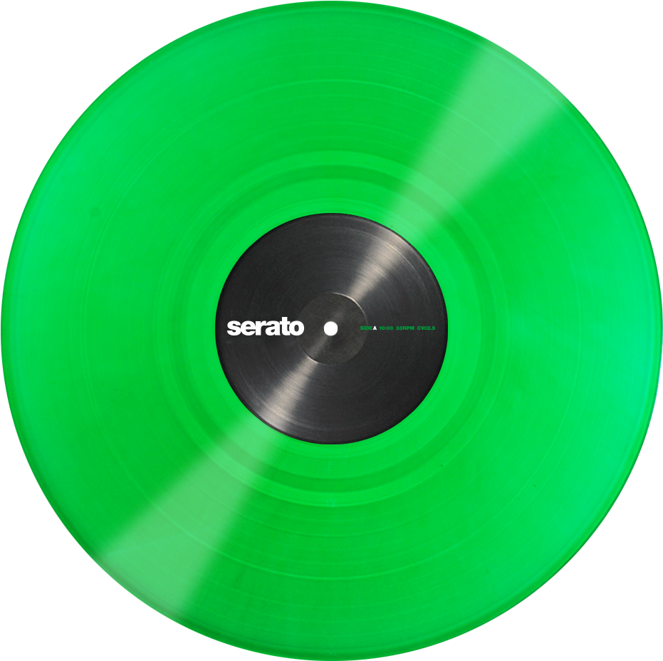 Green Serato Vinyl Record PNG