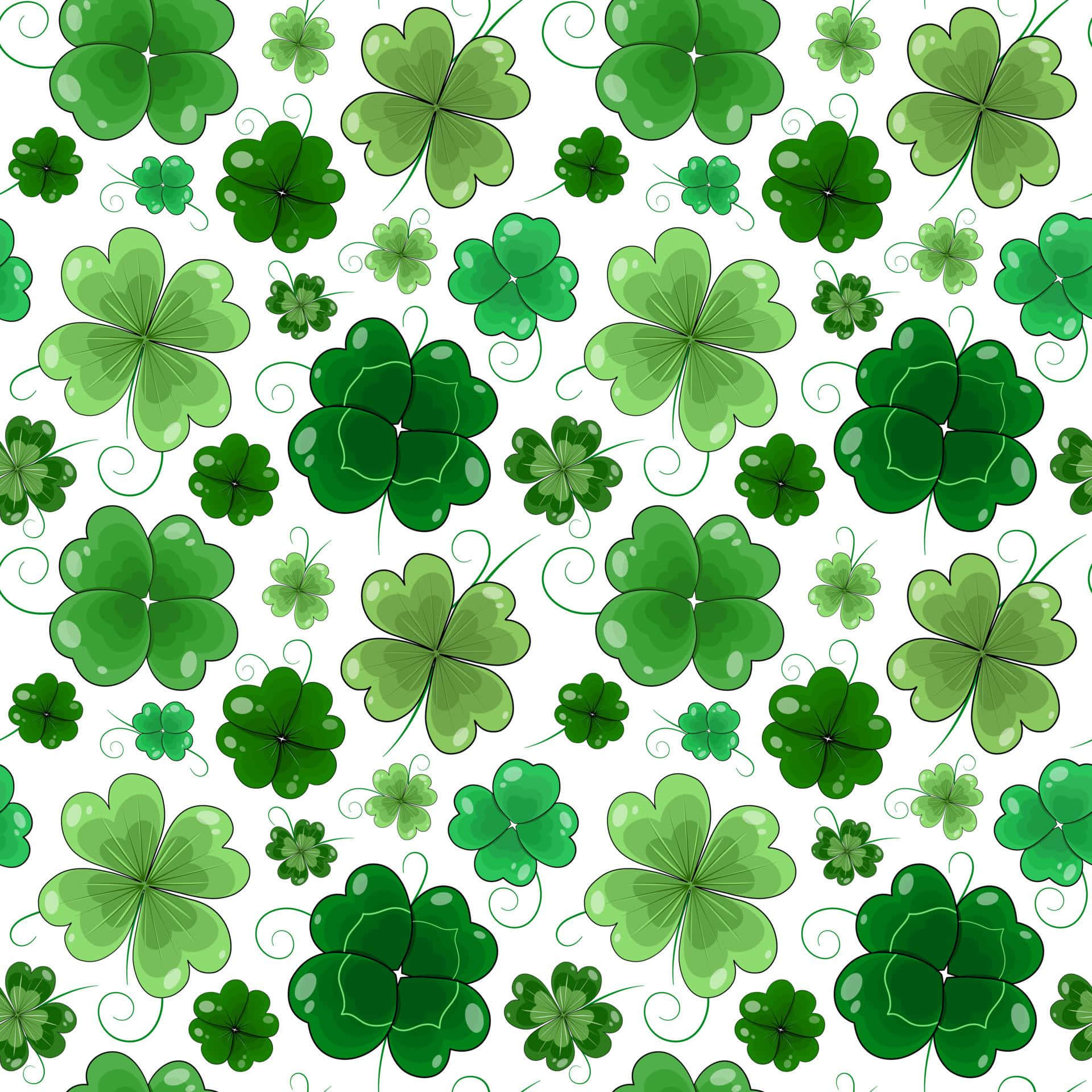 Green Shamrock Pattern Background Wallpaper