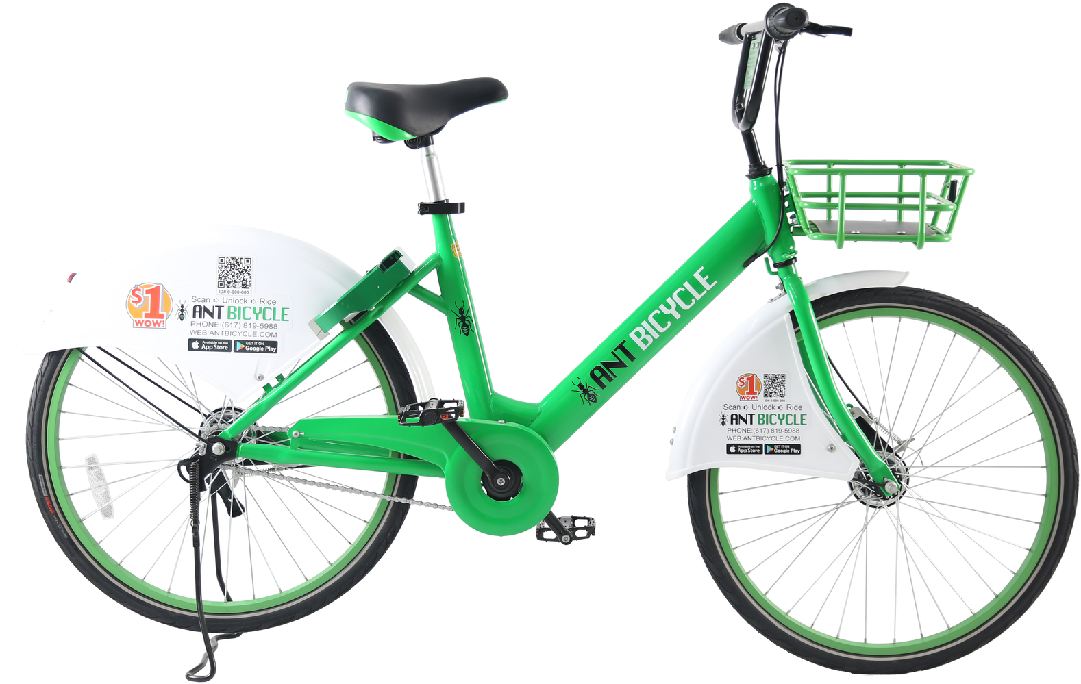 Green Shared Bicycle PNG