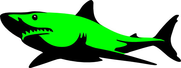 Green Shark Illustration PNG
