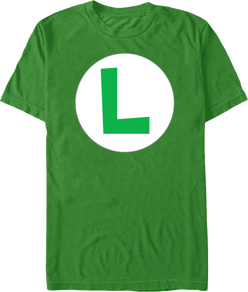Green Shirt With White Letter L PNG