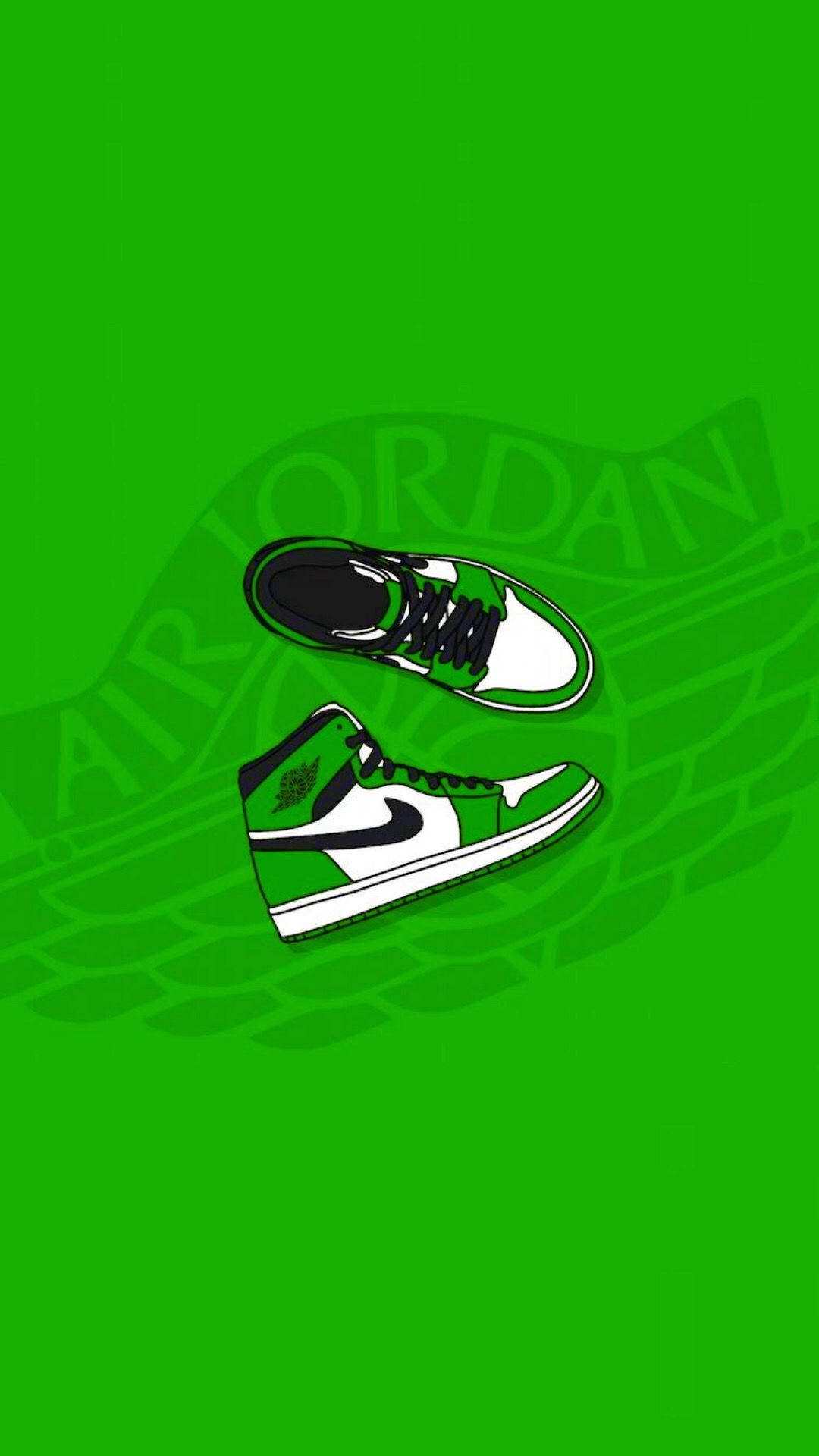 Download A Green Background With A Pair Of Sneakers On It Wallpaper ...